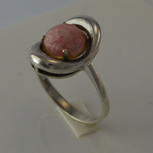 Vintage Silberring mit Rosenquarz Damen / 835 Silber