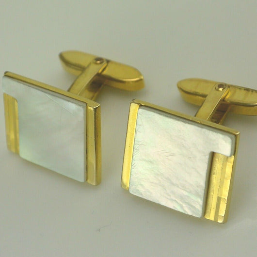 Manschettenknöpfe - vergoldet - mit Perlmutt - ca. 20,7 x 16,8 mm