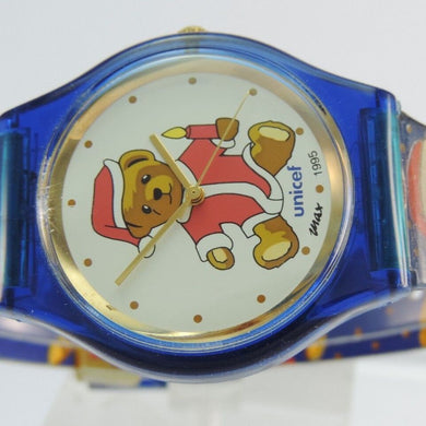 Armbanduhr Unicef mit Teddybären Quartz, Kinderuhr limited edition