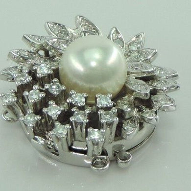 Vintage PerlenkettenVerschluss mit ca. 0.65 ct Diamanten 585er 14 Karat Weißgold