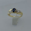 Laden Sie das Bild in den Galerie-Viewer, Vintage Damenring mit Saphir &amp; Diamanten / 375er 9 Karat Gold 54 17,2 mm Ø *
