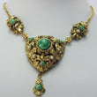 Laden Sie das Bild in den Galerie-Viewer, Vintage Trachten-Collier mit Aventurin &amp; Perlen Vergoldet / ca. 42,0 cm
