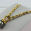 Laden Sie das Bild in den Galerie-Viewer, Vintage 585er 14 K Gold Kette &amp; Anhänger mit Tahitiperle Ø 12,6mm &amp; Brillanten
