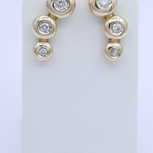Ohrstecker mit Diamanten 0.50 ct / 585er 14 Karat Gelbgold