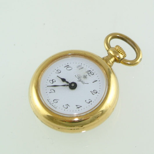 ROYAL Damen-Taschenuhr m Rosen-Motiv auf Rückseite / Handaufzug