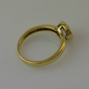 Solitär-Ring - mit Zirkonia / 925er Silber - vergoldet