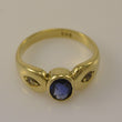 Laden Sie das Bild in den Galerie-Viewer, Vintage Damenring mit Diamant &amp; Saphir / 585er 14 K Gold 54 17,2 mm Ø *

