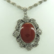 Laden Sie das Bild in den Galerie-Viewer, Vintage Damen 835er Silber Collier mit Achat &amp; Markasit
