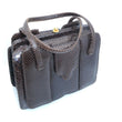 Laden Sie das Bild in den Galerie-Viewer, Vintage Design Schlangenleder Braun Damen Handtasche mit Handspiegel
