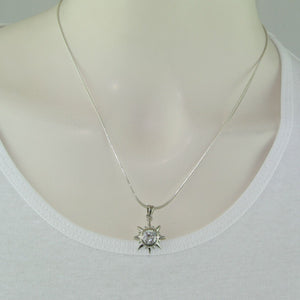 Kette mit Zirkonial-Anhänger / 925er Silber / ca. 46cm