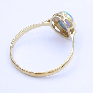 Vintage Damenring mit Voll-Opal 585er 14 Karat - 57 18,1 mm Ø *