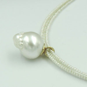 Damenperlen Kette / Gold-Verschluss 585er 14 Karat / ca. 42,5 cm Wie Neu