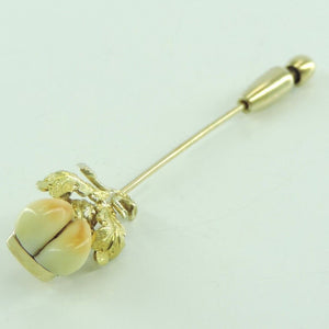 Vintage Anstecknadel Trachtenschmuck - Eichenblattdekor 585er Gold 14 Karat