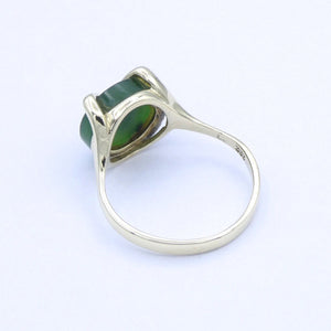 Vintage Damenring mit Jade / 333er - 8 Karat Gelbgold - 52 16,5 mm Ø