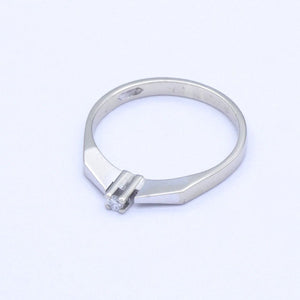 Vintage Damenring 585er - 14 K-Weißgold mit Diamanten ca.0.03 ct. 50 15,9 mm Ø