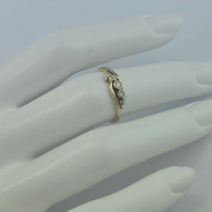 Vintage Damenring mit Diamanten 0,20 ct, / 585er - 14 Karat - 54 17,2 mm Ø *