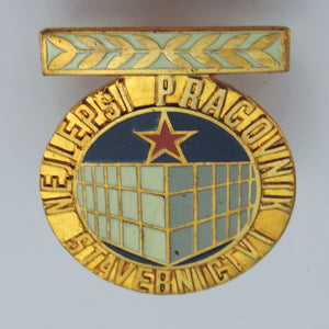 Vintage Anstecknadel Nejlepší pracovník stavebnictví