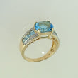 Laden Sie das Bild in den Galerie-Viewer, Damenring mit Aquamarin &amp; Diamanten - 375er 9 K Gold 53 16,8 mm Ø *
