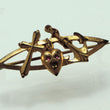 Laden Sie das Bild in den Galerie-Viewer, Antike Brosche mit Rubin &amp; Herz, Anker, Kreuz / Biedermeier Schmuck
