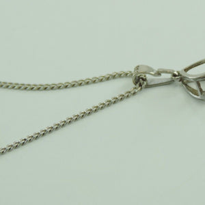 Vintage Damen Halskette 835er Silber & Anhänger mit Saphir