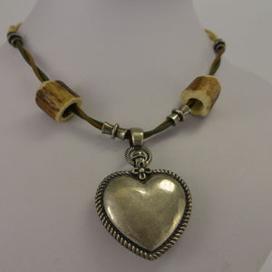 Vintage DamenTrachten-Collier mit Herz versilbert