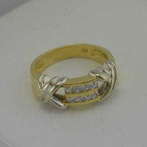 Vintage Damenring mit Zirkonia / 750er 18 Karat Gold - 55 17,5 mm Ø *