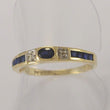 Laden Sie das Bild in den Galerie-Viewer, Vintage Damenring mit Diamanten &amp; Saphire / 375er 9 Karat Gold- 57 18,1 mm Ø *

