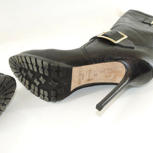 Jimmy Choo London Stiefel Gr. 39 Schwarz Leder Damen Schuhe Boots