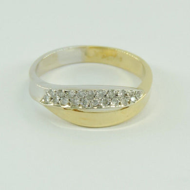 Damenring mit Diamanten / 750er Gelbgold & Weißgold 18 Karat / 57 18,1 mm Ø *