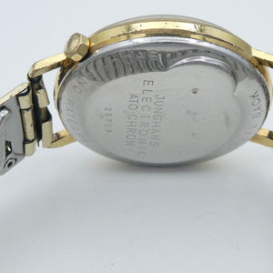 Junghans Electronic Ato-Chron Quarz Herren Armbanduhr Vergoldet