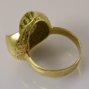 Vintage Damenring mit Smaragd / 585er 14 Karat Gold - 57 18,1 mm Ø *