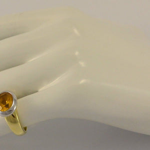 Vintage Damenring mit Citrin / 585er 14 Karat Gold 49 15,6 mm Ø *