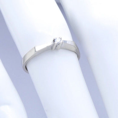 Vintage Damenring 585er - 14 K-Weißgold mit Diamanten ca.0.03 ct. 50 15,9 mm Ø