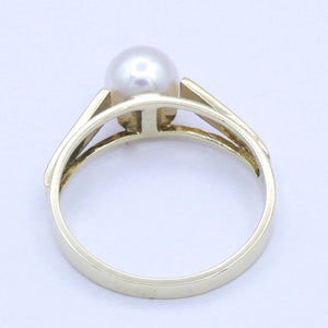 Vintage Damenring mit Perle / 333er - 8 Karat Gelbgold - 56 17,8 mm Ø