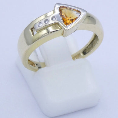 Damenring 585er Gold mit Diamant & Turmalin - 54 17,2 mm Ø *