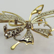 Laden Sie das Bild in den Galerie-Viewer, Vintage Brosche mit Diamanten ca. 0.40 ct / 750er 18 Karat Gold
