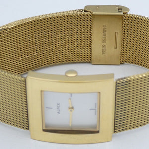 Alfex Plum Design Damenuhr Stahl Vergoldet Quarz