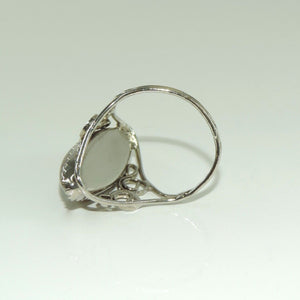 Vintage Damenring mit Bernstein / 800er Silber - 55 17,5 mm Ø