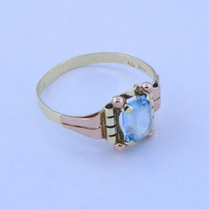 Vintage Damenring mit Topas / 585er - 14 Karat Rotgold / Gr- 61 19,4 mm Ø *
