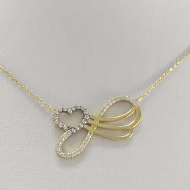 Vintage Collier mit Zirkonia / 585er 14 Karat Gelbgold / ca. 44 cm