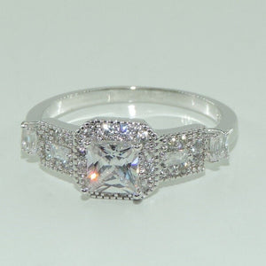 Damenring Silber 925er mit Zirkonia 70 22,3 mm Ø Wie Neu..