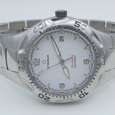 Eterna Monterey Date Edelstahl Herrenuhr Quarz 40mm-