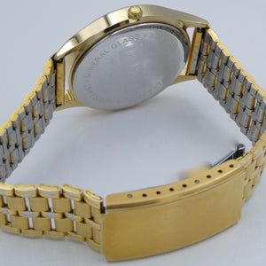 PRIM Herrenuhr Quarz vergoldet Stainless Steel
