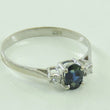 Laden Sie das Bild in den Galerie-Viewer, Damen Ring Vintage mit Saphir &amp; Diamant ca. 0.04 ct/ 585er Gold - 53 16,8 mm Ø *

