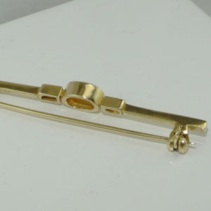 Vintage Anstecknadel mit Opal & Zirkonia / 333er - 8 Karat Gelbgold
