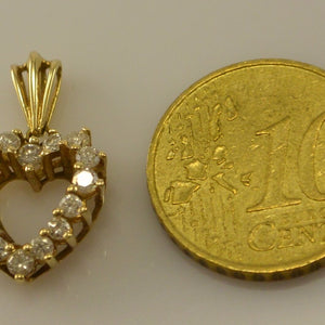 Vintage Anhänger mit ca. 0.80 ct Brillanten / 585er 14 Karat Gold / ohne Kette