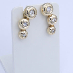 Ohrstecker mit Diamanten 0.50 ct / 585er 14 Karat Gelbgold