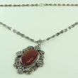 Laden Sie das Bild in den Galerie-Viewer, Vintage Damen 835er Silber Collier mit Achat &amp; Markasit
